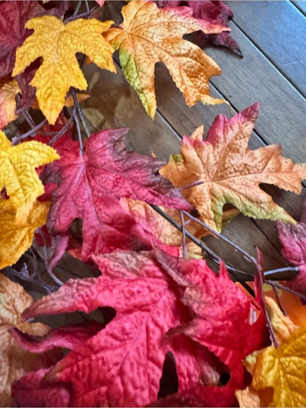 New Hobby Lobby Autumn Maple Leaf Garland - Red, Orange, Yellow